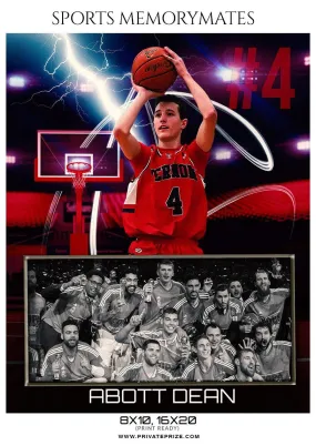 Abott dean - Basketball Sports Memory Mates Photography Template