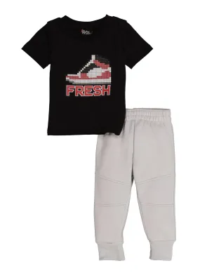 Baby Boys 0-9M Fresh Graphic Tee and Moto Joggers