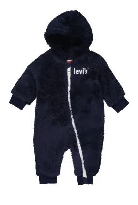 Baby Boys 0-9M Levis Zip Front Sherpa Hooded Jumpsuit