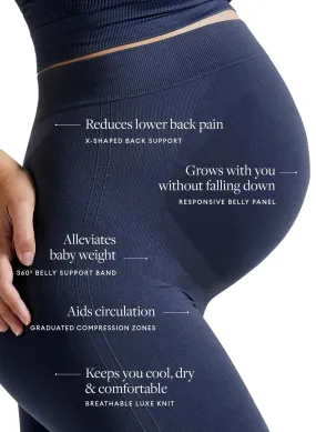 BLANQI Maternity Belly Support Leggings - Royale Blue