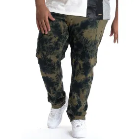 M2788 MAKOBI Tie Dye Denim Jeans - Olive