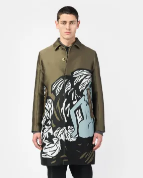 Pandaemonium Trench Coat in Silk Green