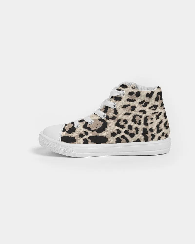 SMF Leopard Print Kids Hightop Canvas Sneakers