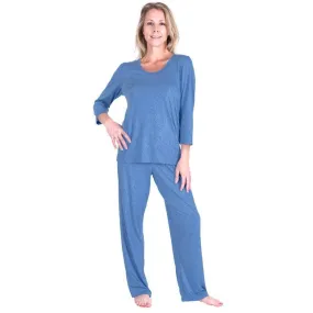 Women's Moisture Wicking Scoop Neck Pajama Set - 3/4 Sleeves